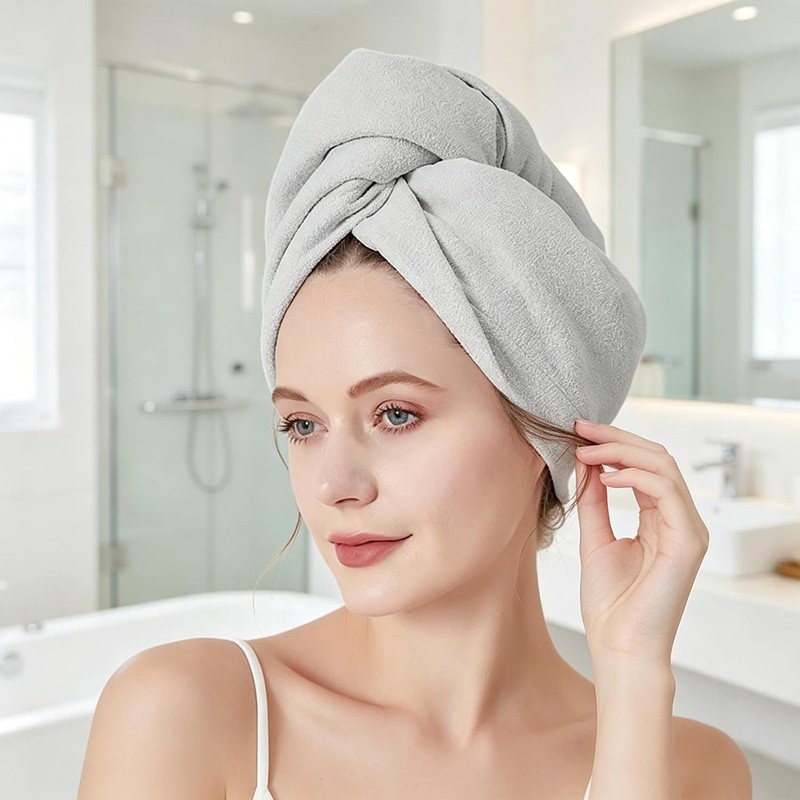 Toalla de microfibra absorbente para el cabello de secado rápido,
