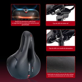 YEHUARIS Cojín Suave, Asiento de Bicicleta Comfort Sillín,Impermeable, Prostático y Compatible con Bicicletas De Montaña, Urbanas, Carreras y de Ejercicio, Unisex
