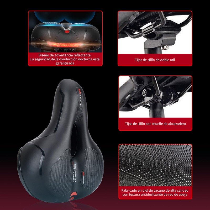 YEHUARIS Cojín Suave, Asiento de Bicicleta Comfort Sillín,Impermeable, Prostático y