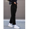 Fisoew Womens 100% Cotton Cargo Pants Drawstring Elastic Waist Casual