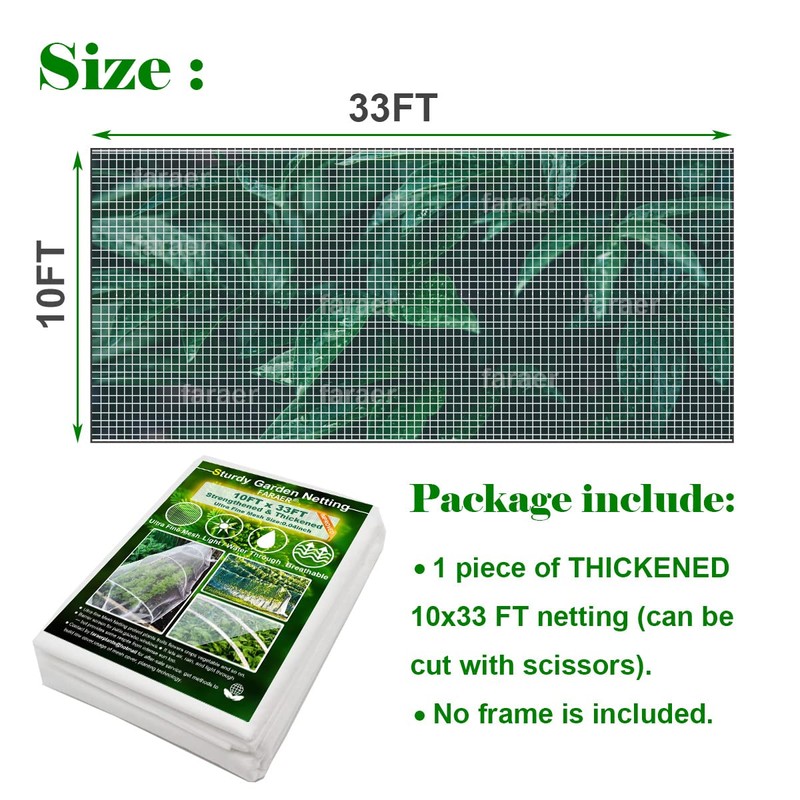 Garden Pest Barrier Netting, Thickened Mesh Net Bugs Out Plant