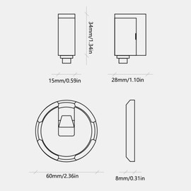 BE-TOOL Zinc Alloy Self-Adhesive Door Stopper Door Safety Catch Stopper for Room, Kitchen, Bathroom, Cabinet Metal Door Stopper Self-Adhesive Door Holder (Black Vertical)