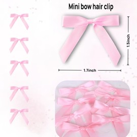 30Pc Hair Bows, Mini bow hair clip,Ribbon bow, Suitable for Party Decorations Weddings and Gift Wrapping Gift Wrapping Bows (black, white, pink)