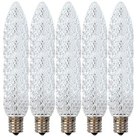 EZLS C9 Cool White Faceted LED Bulbs - Box of 25 Cool White C9 Replacement Bulbs