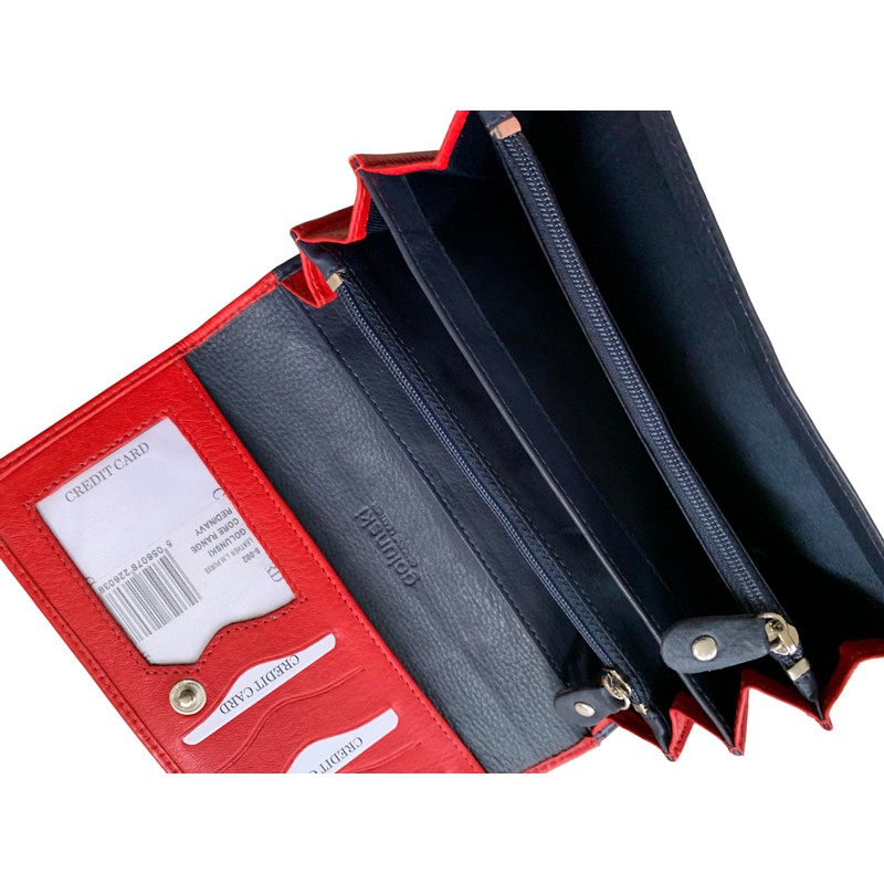 Golunski Ladies Soft Leather RFID Compact Trifold Purse - Red