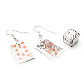 Games Games Games Casino Skat Card Hanger Earrings Mini Bling Card 1er Pig