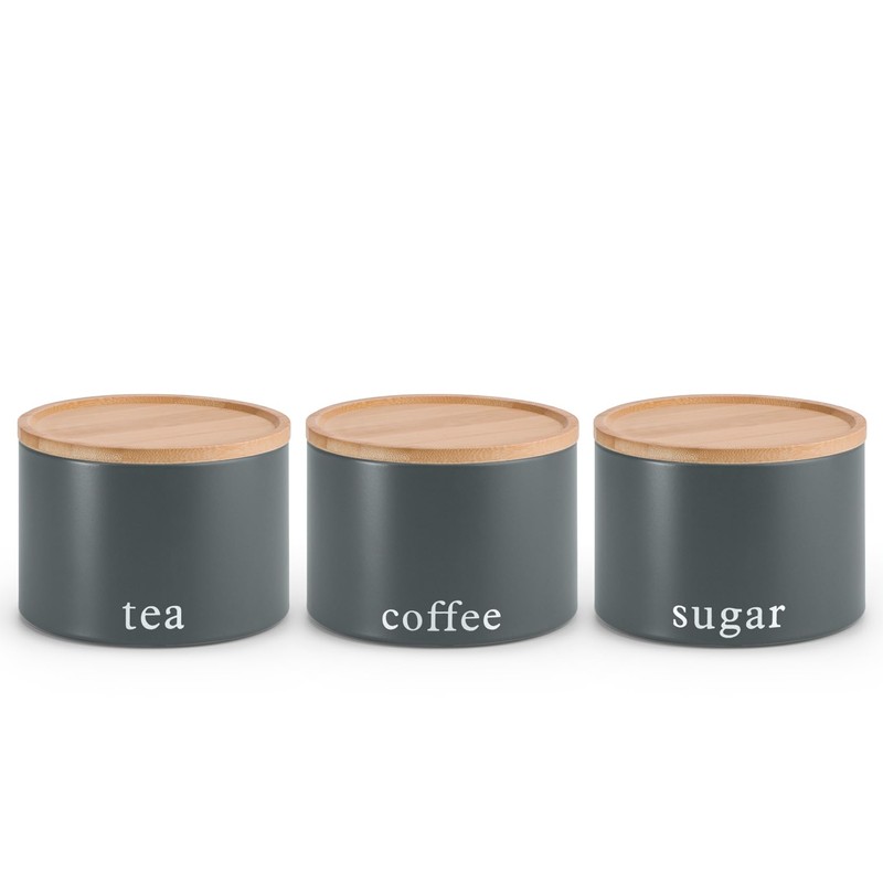 EHC Tea, Coffee, Sugar, Canister Set, Set of 3 Stackable
