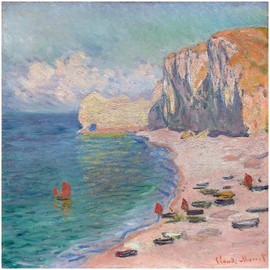 Seascape Shore Beach sea by Claude Monet Accent Tile Mural Kitchen Bathroom Wall Backsplash Behind Stove Range Sink Splashback One Tile 6" Ceramic, Glossy