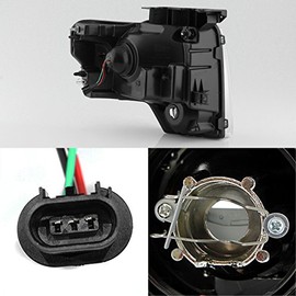 AKKON - For [HALOGEN TYPE] 2009-2014 Ford F-150 F150 Light Duty Pickup Truck Black Bazel Projector Headlights Pair Set