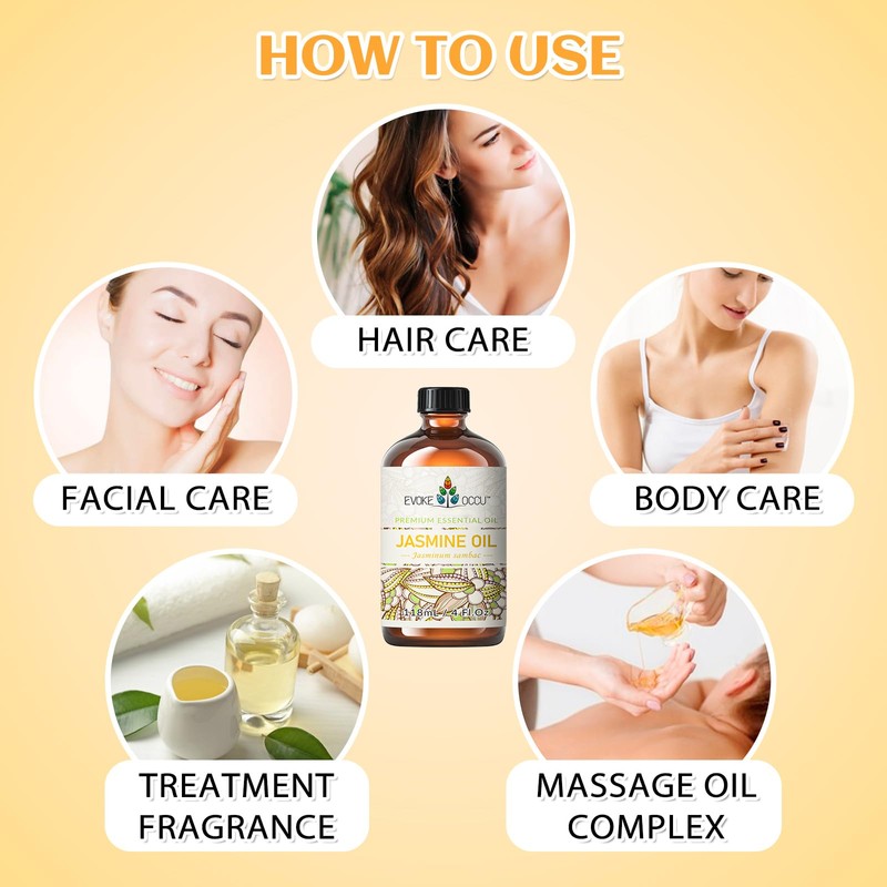 EVOKE OCCU Jasmine Essential Oil for Cleaning, Air Freshening, Relaxing,