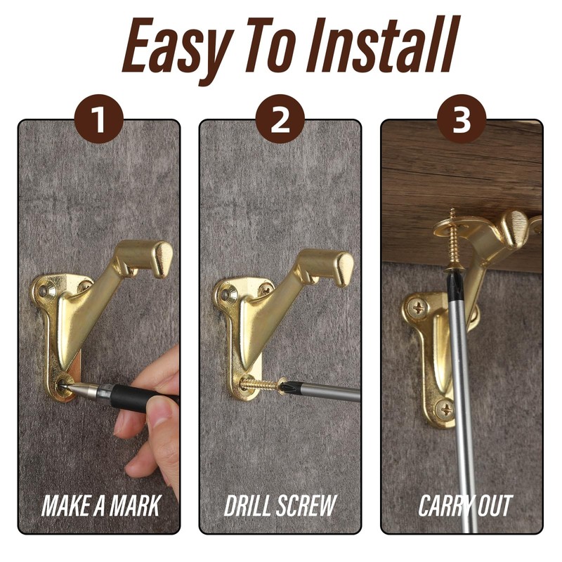 HOME MASTER HARDWARE Handrail Stair Brackets 3" Heavy Duty Staircase