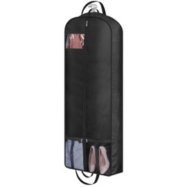 MISSLO 60" Garment Bags for Travel 6" Gusseted Dress Bags for Gowns Long 4 Handles Hanging Clothes Travel Bag with Pocket for Gowns, Suits, Coats