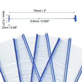 uxcell 2000pcs Standard Tagging Gun Fasteners 75mm Tagging Barbs Pins PP Plastic Tag for Price Tagging Gun, Clothing Tags Gun Attachments for Garment Bag Fabric, Blue