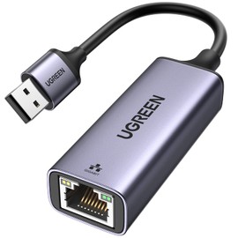 UGREEN USB to A LAN Wired LAN Adapter, Type-A LAN OTG Function, USB 3.0 to RJ45, 1000 Mbps High Speed Gigabit Ethernet, Compatible with SmartChip Windows, MacOS, Linux, iOS, Android, etc. [Metallic Gray]