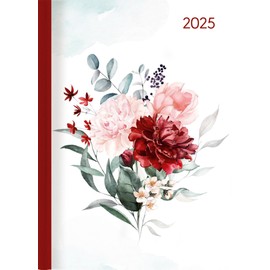 Alpha Edition - Ladytimer Roses 2025 Pocket Calendar, 10.7 x 15.2 cm, Calendar with 192 Pages, Notes after Each Day, Bucket List, Moon Phases and International Calendar