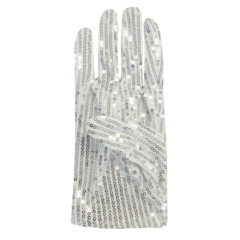 DangerousFX Silver Sparkly Sequinned Fancy Dress Party Women's Glove