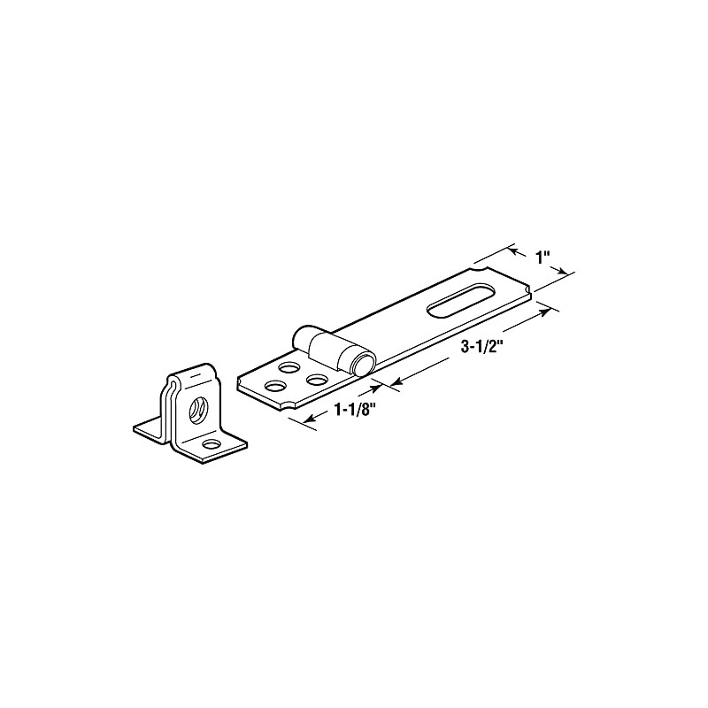 Prime-Line MP5057 Safety Hasp, 3-1/2 In., Steel Construction, Zinc Plated