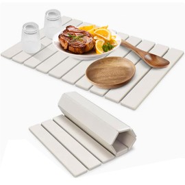 Yuehuamech Foldable Stone Dish Drying Mat, Large 24×16 Inches, Heat-resistant Mat for Kitchen Counter, Instant Drying,Fast Dry Pad for Utensils, Pots and Bottles, Diatomaceous Earth Mats