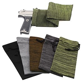 RUBY-Q Handgun Socks, 5pcs 16×4 Inch Silicone Treated Knit Gun Socks, Breathable Moisture Wicking Gun Sock for Rifle/Shotgun/Pistol/Handgun Anti-Rust