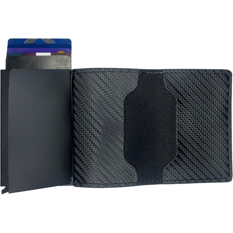 Carteras para Hombre, Tarjetero de Cuero, RFID Bloqueo Antirrobo Tarjetero