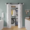 SMARTSTANDARD 64" Bifold Sliding Barn Door Hardware Kit, 5.3ft Top