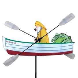 Whirligig Spinner Fisherman 18" – Outdoor Adventure-Themed Design, Weather-Resistant Outdoor Decor, Durable & Lightweight for Patios, Yards, and Gardens - Eye-Catching Wind Spinner