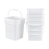 5 Gallon Square Bucket Pail with Lid, White Square Food