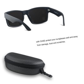 LYZOIT Extra Large Sunglasses for XL Big Wide Heads Mens Polarized XXL Oversized Square Sun Glasses Super Dark Black Lens Sensitive Eyes