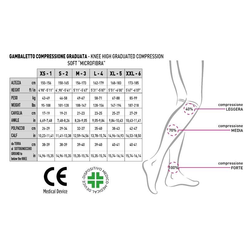 Gi&Gi Gambaletto Compressivo Soft K2 23-32 mmHg Beige L