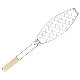 QWORK 2 Pack Stainless Steel Fish Grill Basket with Detachable Handle, BBQ Grill Basket for Fish, Bread