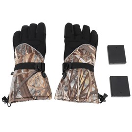 Heated Gloves for Men Women 3 Gear Adjustable Waterproof Touchscreen Winter Heating Gloves with Battery Box for Skiing Cycling Fishing Reed Camouflage