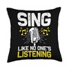 Singer Microphone Music Notes Musician Singing Vocal Throw Pillow