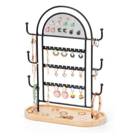 Kingling Jewellery Stand, Jewellery Storage for Earrings, Chains, Bracelet Stand, Jewellery Organiser, Jewellery Tree, Jewellery Storage, Chain Holder, Earring Holder for Necklaces - Black