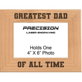 Dad Gifts Greatest Dad of All Time Engraved Natural Wood Picture Frame Fathers Day