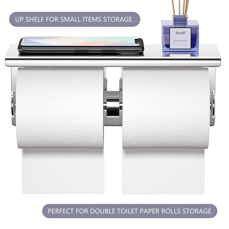 yeavs Double Toilet Paper Holder SUS 304 Stainless Steel Tissue