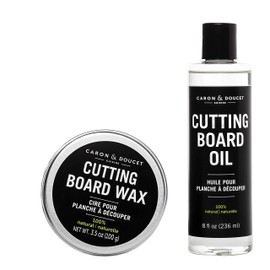 Caron & Doucet - Cutting Board & Butcher Block Conditioning Oil & Wood Finishing Wax Bundle | 100% Plant-Based & Vegan, Best for Wood & Bamboo Conditioning & Sealing | Does NOT Contain Mineral Oil!
