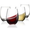 Stemless Wine Glass, Red & White 15oz Stemless Wine Glass