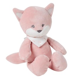 Nattou Mini Soft Toy - Fox Alice and Fries - Integrated Rattle - Approx 20cm - Pink