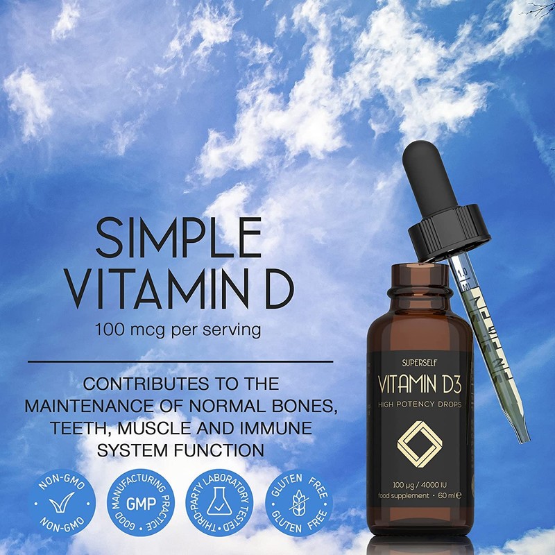 Vitamin D Drops - Vitamin D3 4000 IU Liquid for