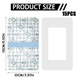 15 Stück Sterile Kompressen Wasserfeste Wundpflaster Duschpflaster Wasserfest PU Verbandsmaterial Adhäsiver Wundverband zum Schutz der Haut Nach dem Tätowieren Schwimmende Dusche (10 * 15cm)