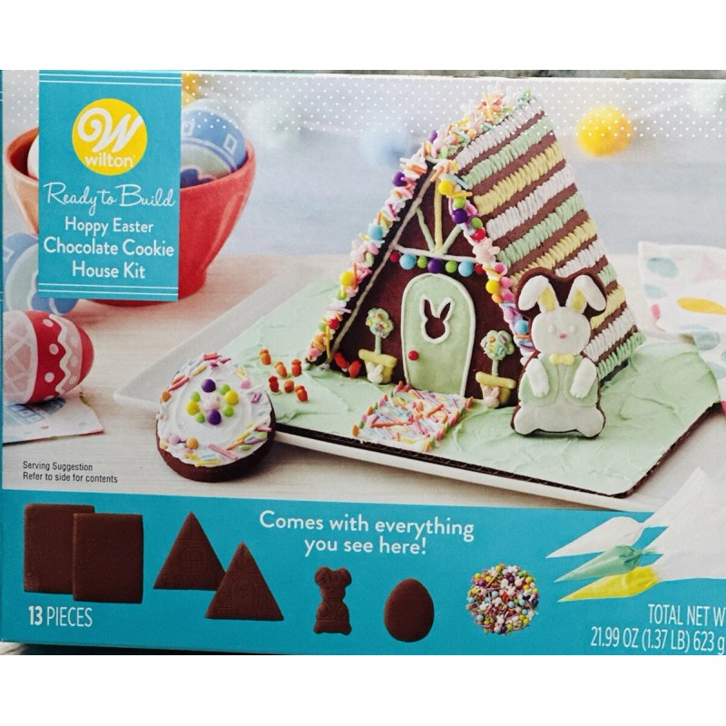 Wilton Ready To Build Happy Easter Chocolate Cookie House Kit.