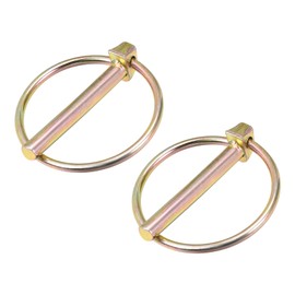 sourcing map 2Pcs 7/32" x 1-3/4" Linch Pin with Ring, Trailer Pins Assortment Kit for Boat Kayak Canoe Trailer Tractor Trolley, Gold
