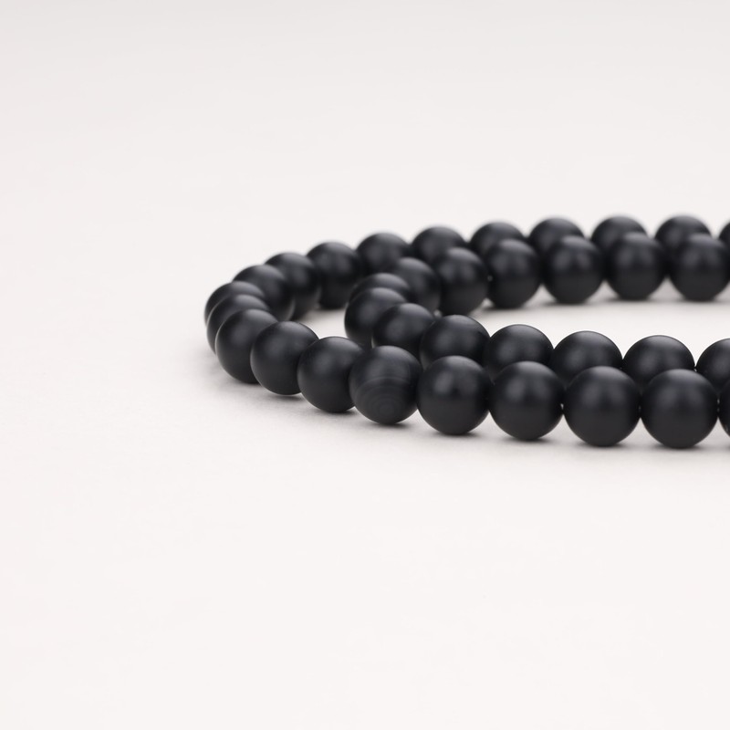 GAVU Mens Matte Onyx Pearl Feather Pendant Necklace, Stone, Onyx