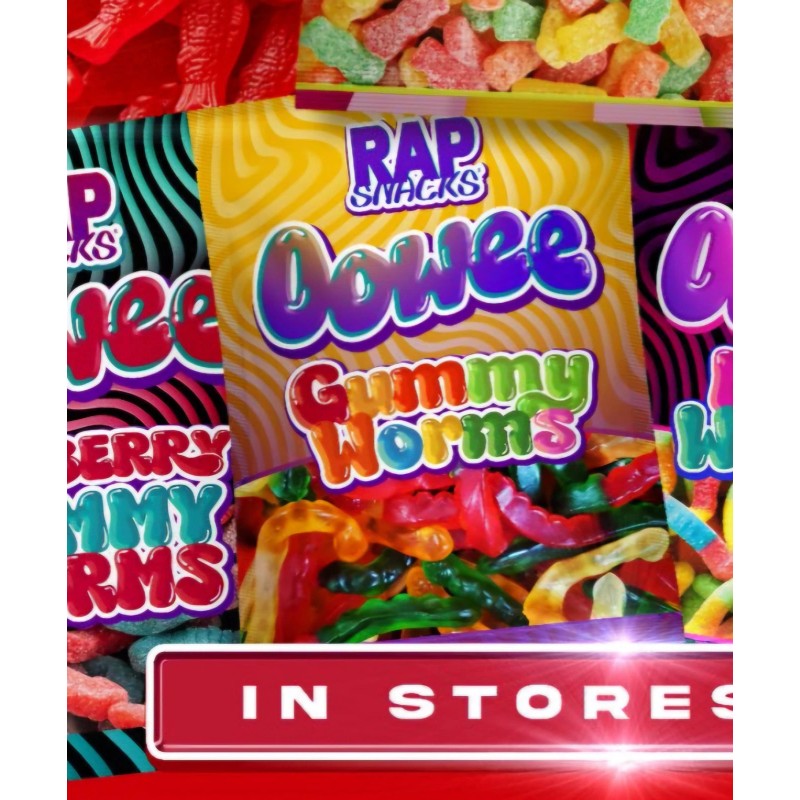 RAP SNACKS CANDY 6 Pack. Bears, Worms, Gumballs, Sour Faces,
