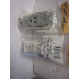 Eagle 5 MADE IN USA - 15 AMP 5251GY SUPER SPEC SINGLE RECEPTACLE OUTLETS (5)  GRAY