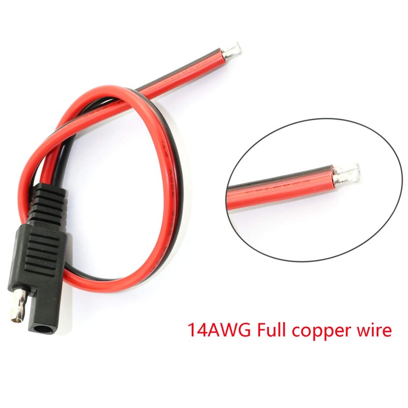 DGZZI 2PCS 14AWG Extension Cable - 30CM SAE Single Plug