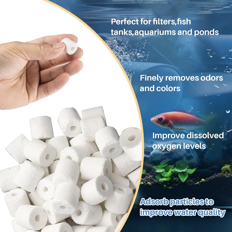 Sukh 3 Bags Ceramic Rings for Aquarium Filter - 425g