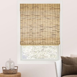CHICOLOGY Bamboo Roman Shades - Smart Choice Eco-Friendly Light Filtering Blinds for Windows, Premium Quality, Ideal for Home, Tortoise, 34" W X 64" H