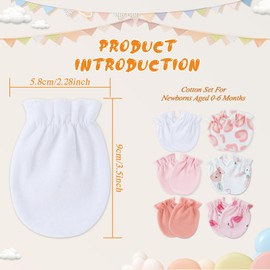 Flagsky Baby Mittens 0-6 Months No Scratch 100% Cotton Gloves for Newborn Boys Girls (6 Pairs-Pink theme)