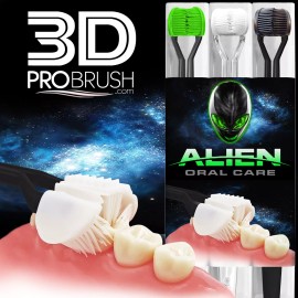 3D PRO BRUSH The Original 3-Sided Toothbrush - Made in America ALIEN ORAL CARE * 3-Sided Toothbrush * Everyone Can Easily Brush Better ~ USA